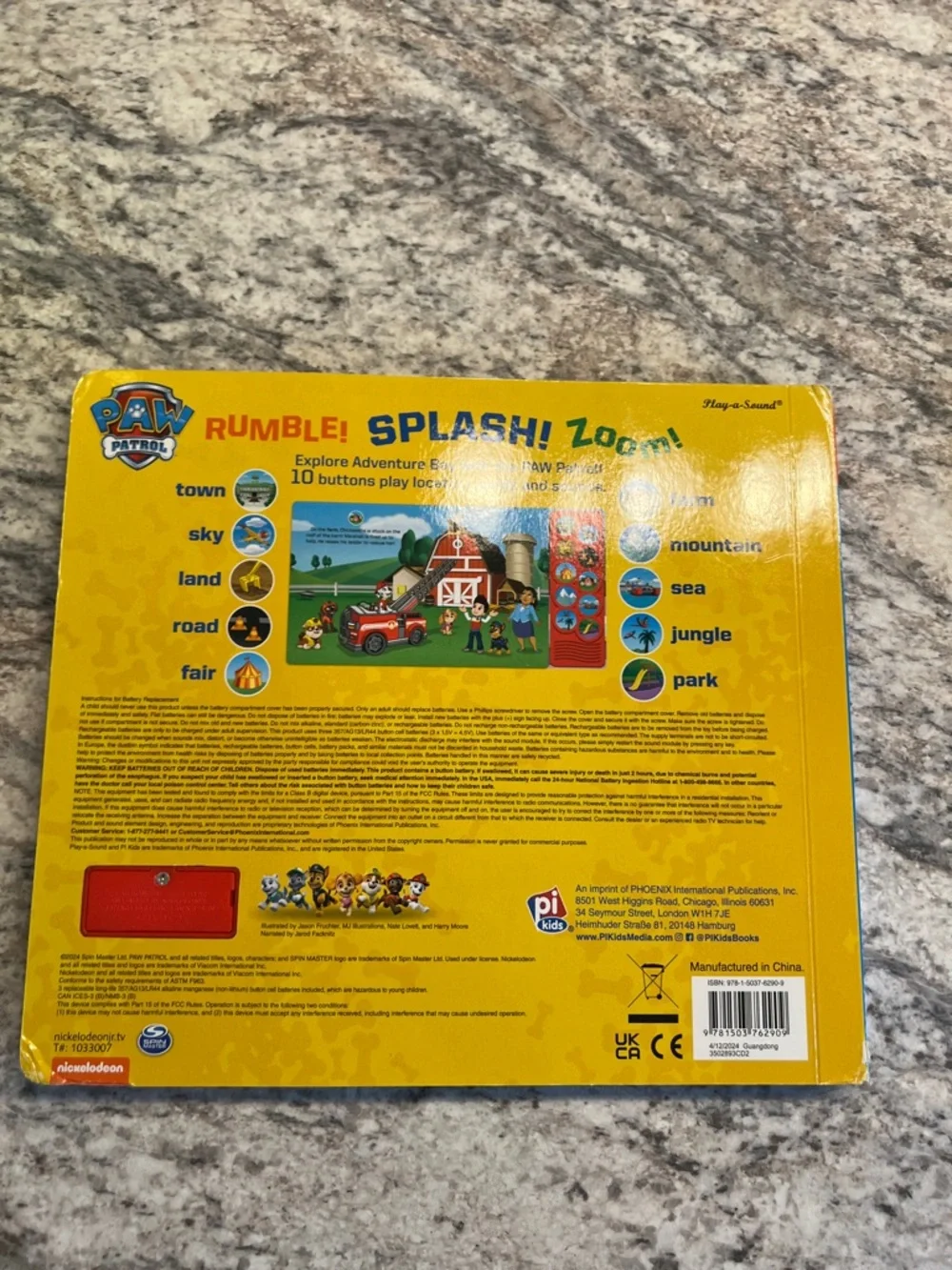 Nickelodeon Paw Patrol Land, Sea, and Sky Sound Hard Back Book *Call out*